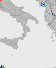Storm report map of Italy