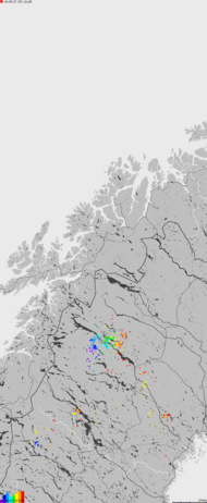 Storm report map of Norway