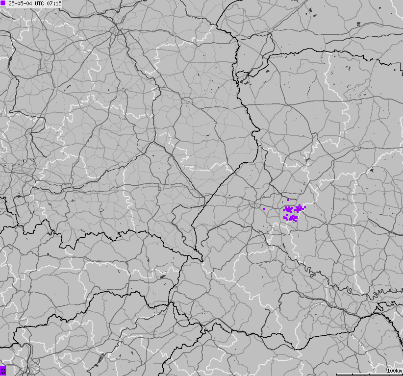 Mapa wyładowań atmosferycznych na obszarze Polski