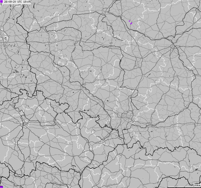 Map of lightnings across Poland