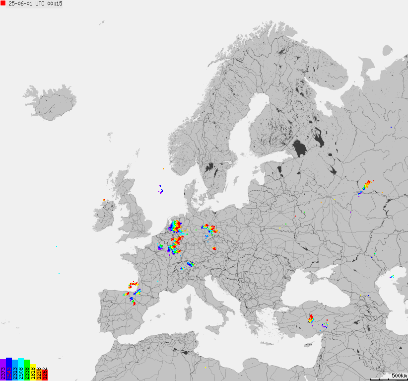 Storm report map of Europe