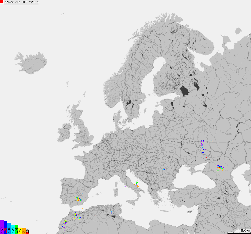 Mapa burzowa Europy