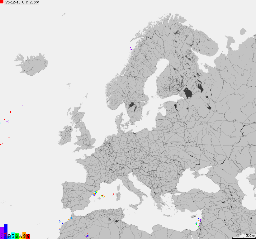 Storm report map of Europe