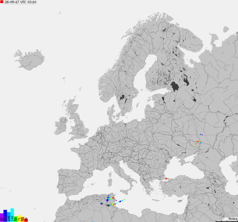 Mapa burzowa Europy