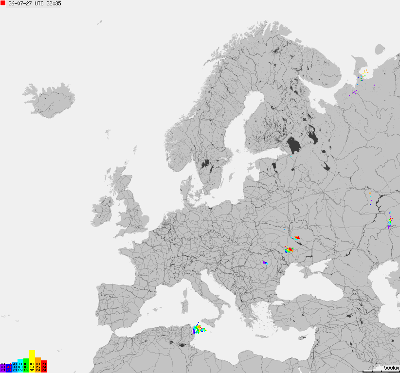Mapa burzowa Europy