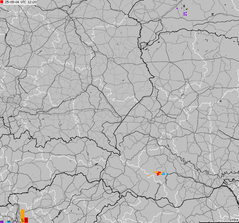 Mapa wyładowań atmosferycznych na obszarze Polski