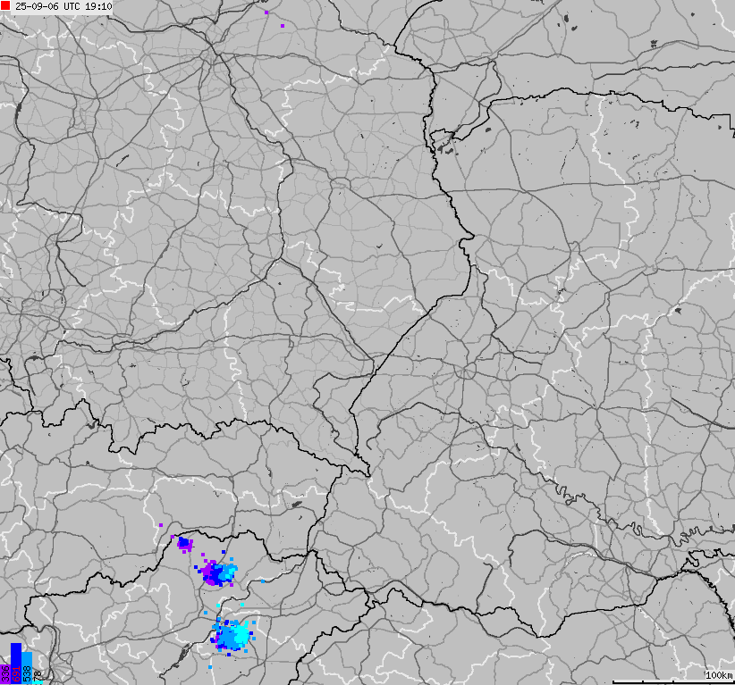 Map of lightnings across Poland