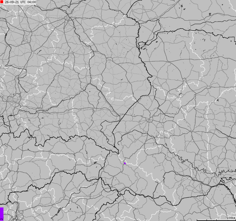Map of lightnings across Poland