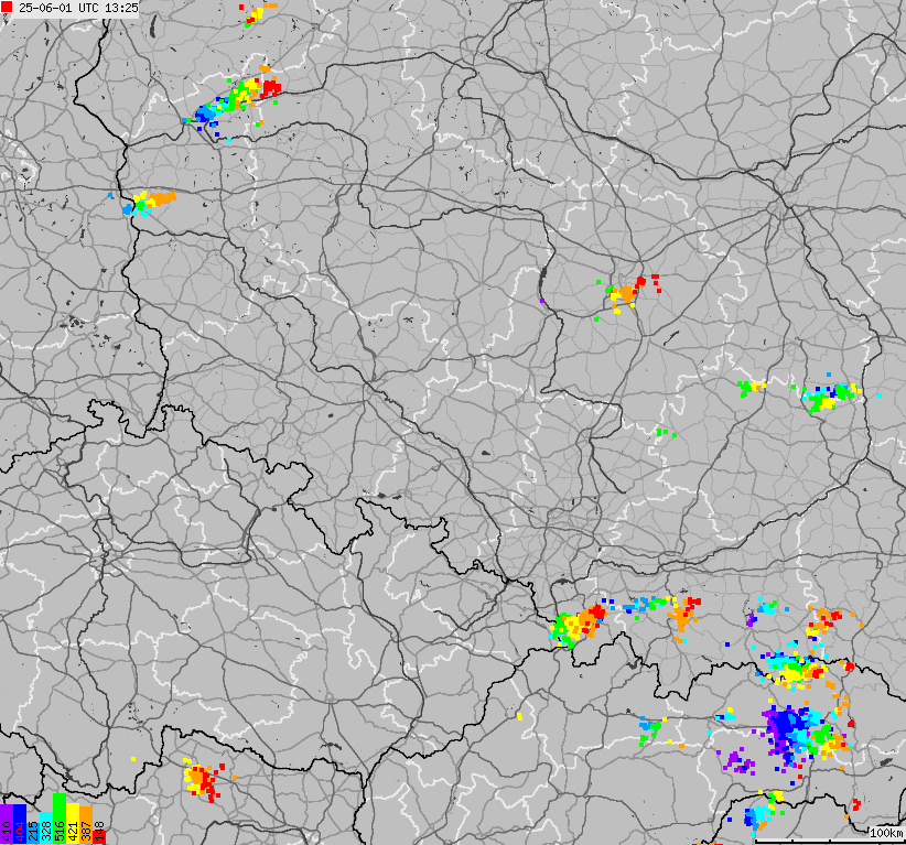 Map of lightnings across Poland
