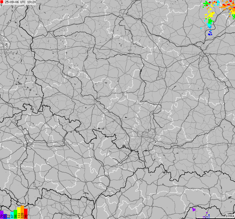 Map of lightnings across Poland