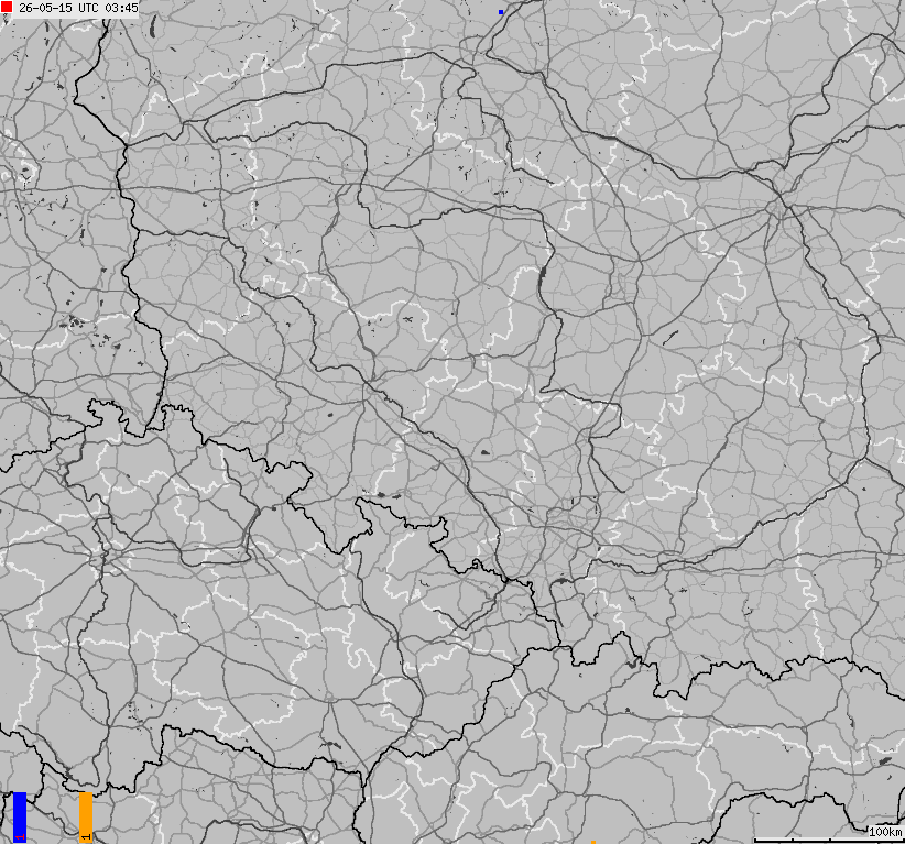 Map of lightnings across Poland