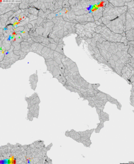 Storm report map of Italy