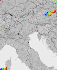 Storm report map of Italy