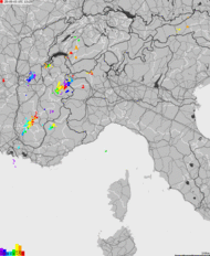 Storm report map of Italy