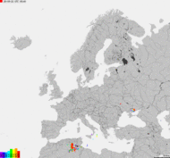 Storm report map of Europe