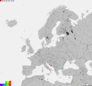 Storm report map of Europe