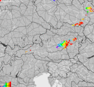 Storm report map of Austria