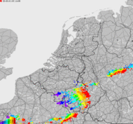 Storm report map of Belgium, Luxembourg, Netherlands