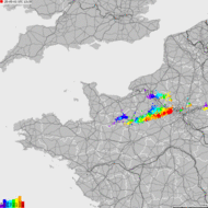 Storm report map of France