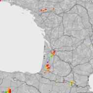 Storm report map of France