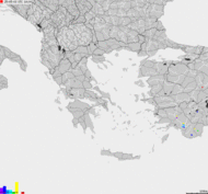 Storm report map of Greece