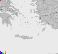 Storm report map of Greece