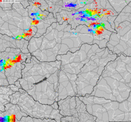 Storm report map of Slovakia, Hungary