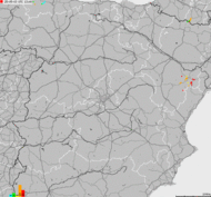 Storm report map of Spain, Portugal