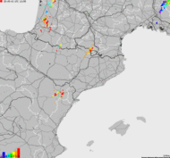 Storm report map of Spain, Portugal