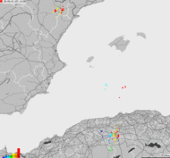 Storm report map of Spain, Portugal