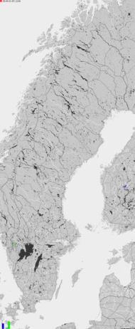 Storm report map of Sweden