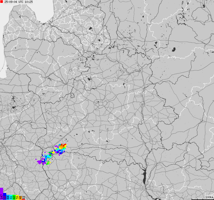 Map of lightnings Belarus