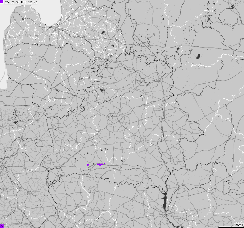 Map of lightnings Belarus