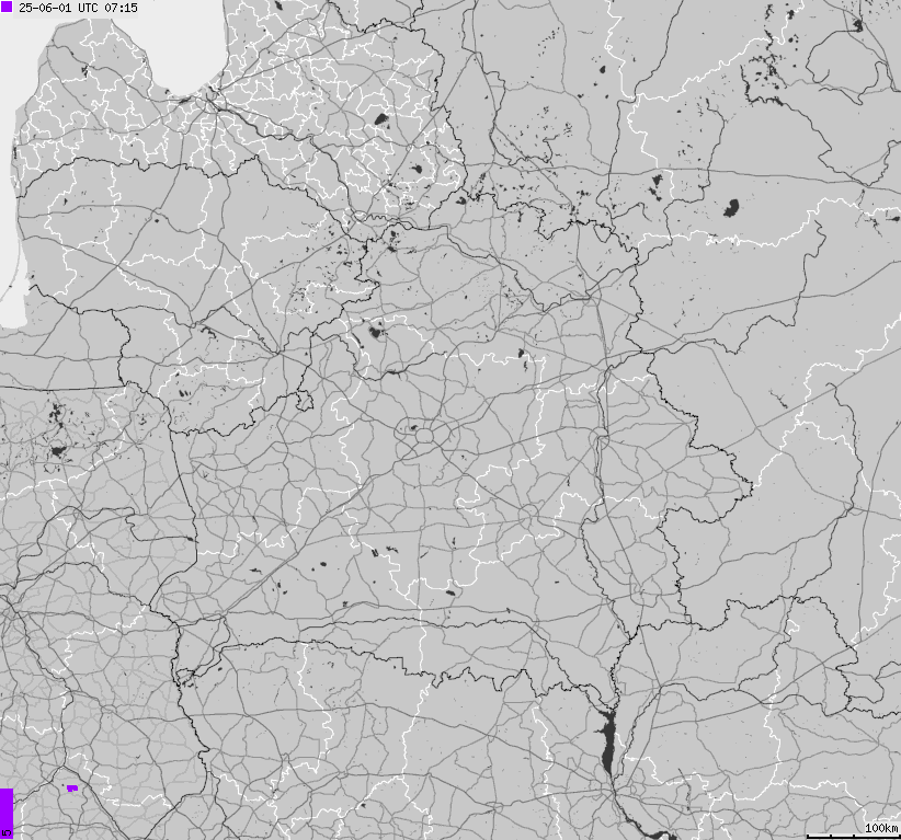 Mapa wyładowań atmosferycznych Białorusi
