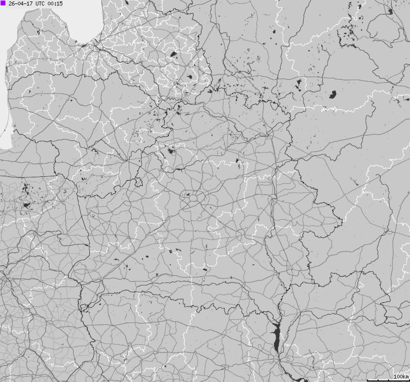 Map of lightnings Belarus