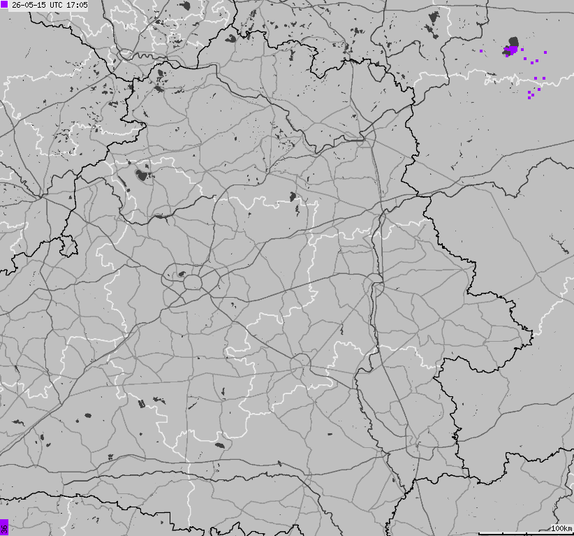 Map of lightnings Belarus