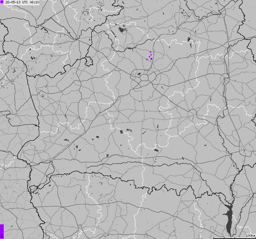 Mapa wyładowań atmosferycznych Białorusi