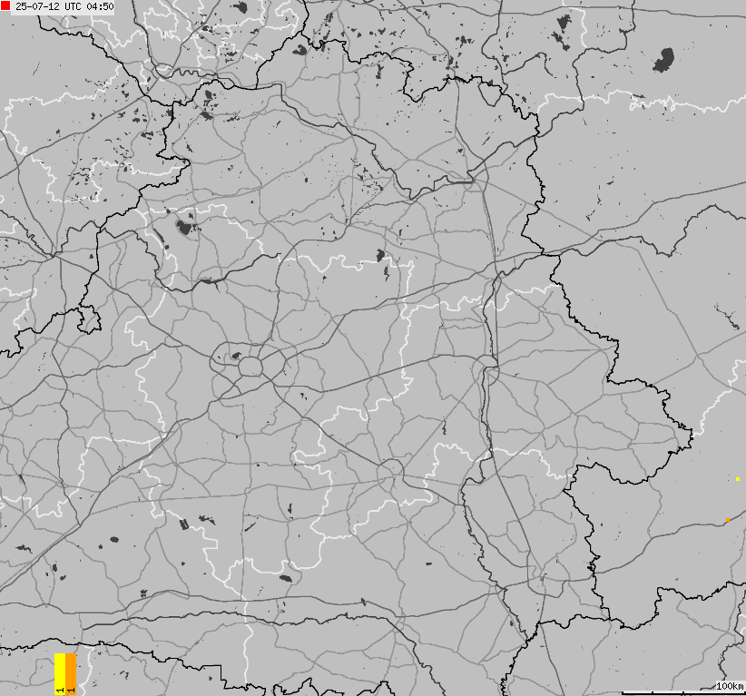 Mapa wyładowań atmosferycznych Białorusi