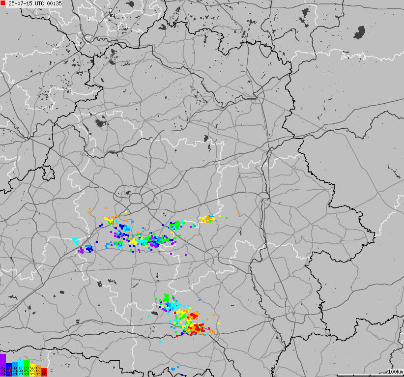 Map of lightnings Belarus
