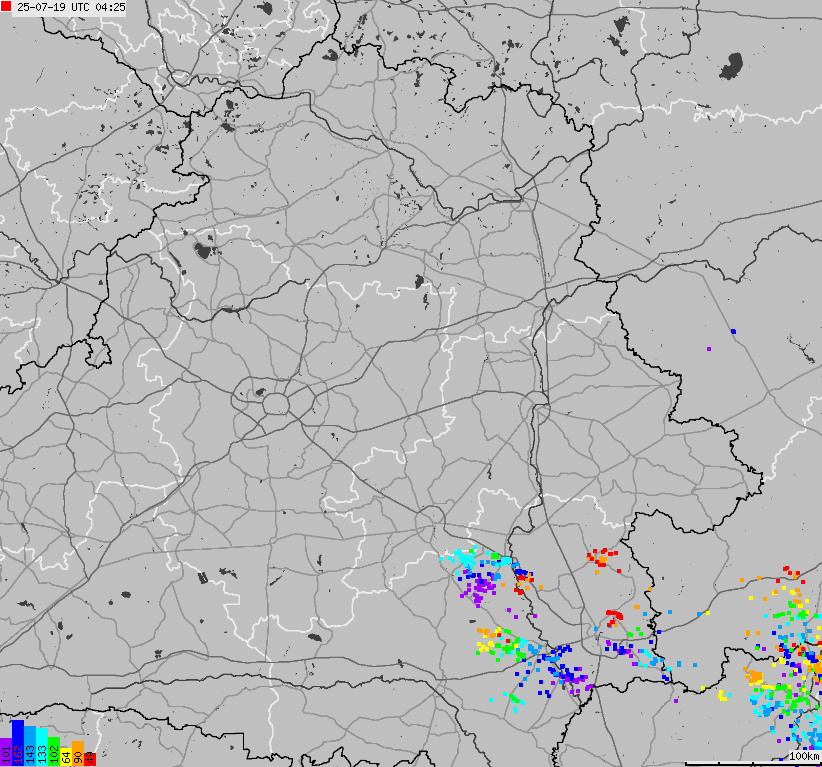 Mapa wyładowań atmosferycznych Białorusi