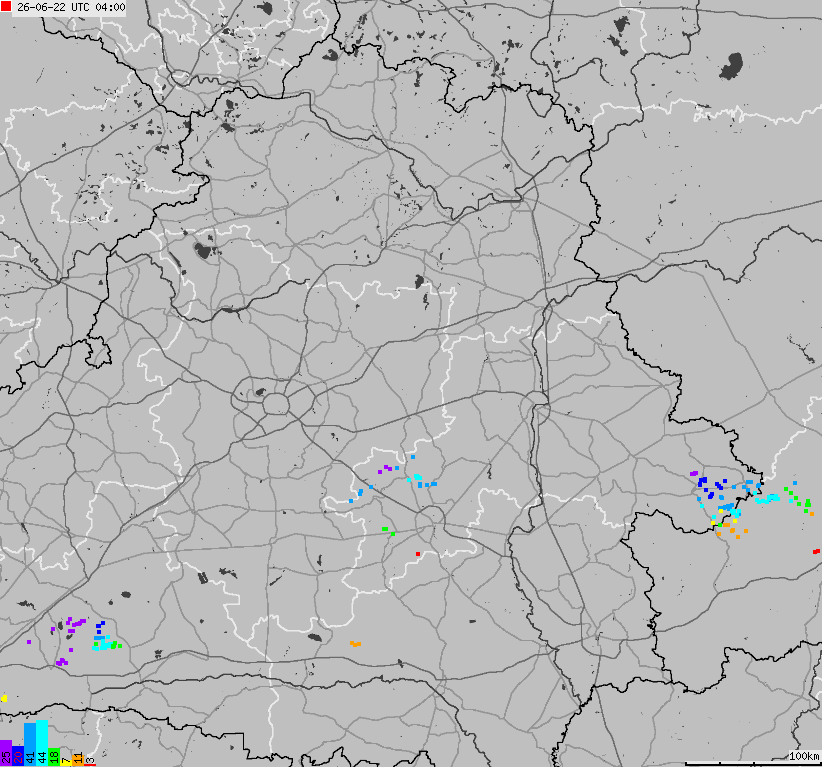 Map of lightnings Belarus