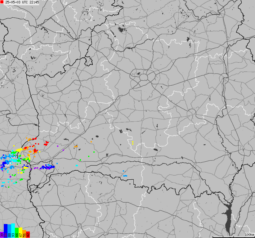Map of lightnings Belarus