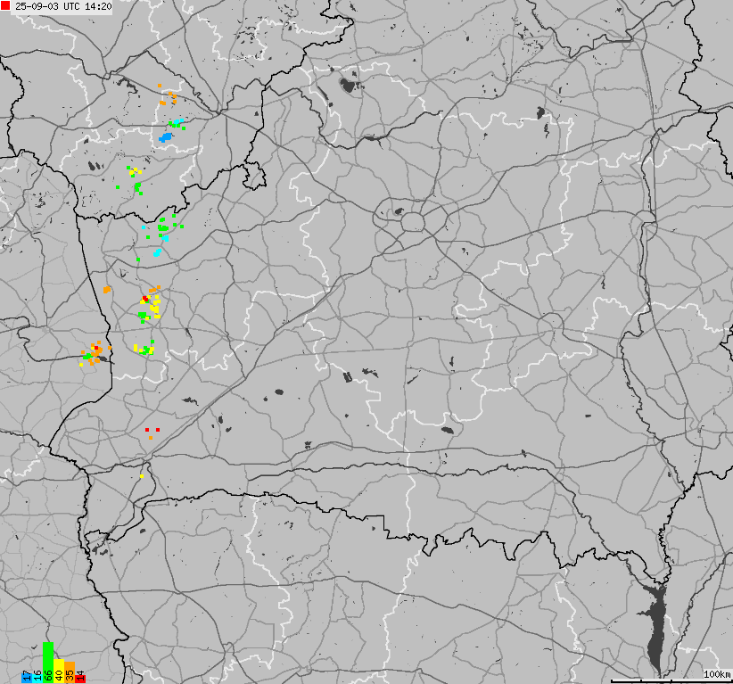 Map of lightnings Belarus