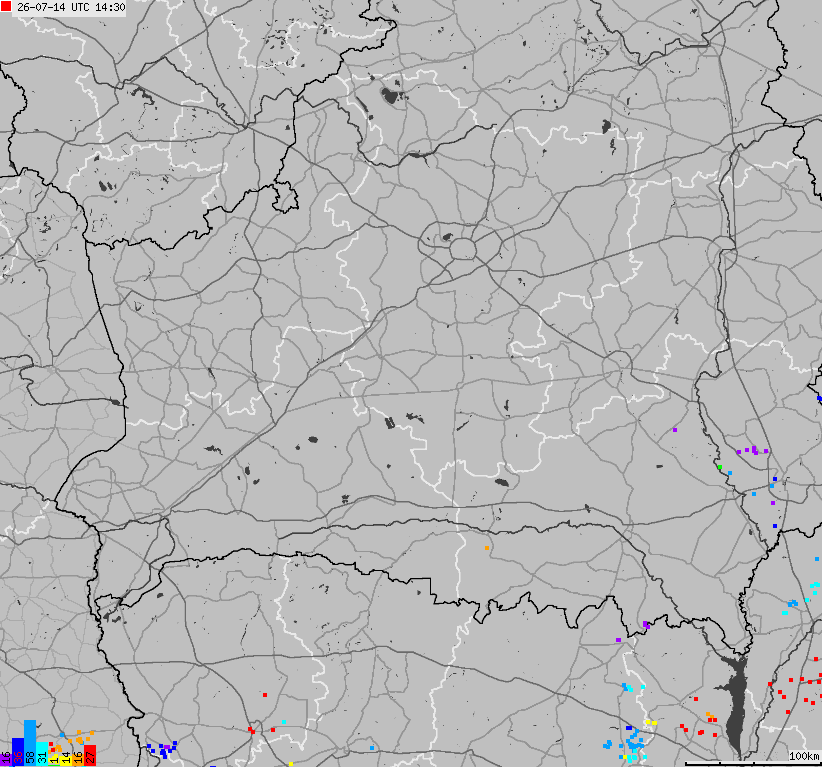 Mapa wyładowań atmosferycznych Białorusi