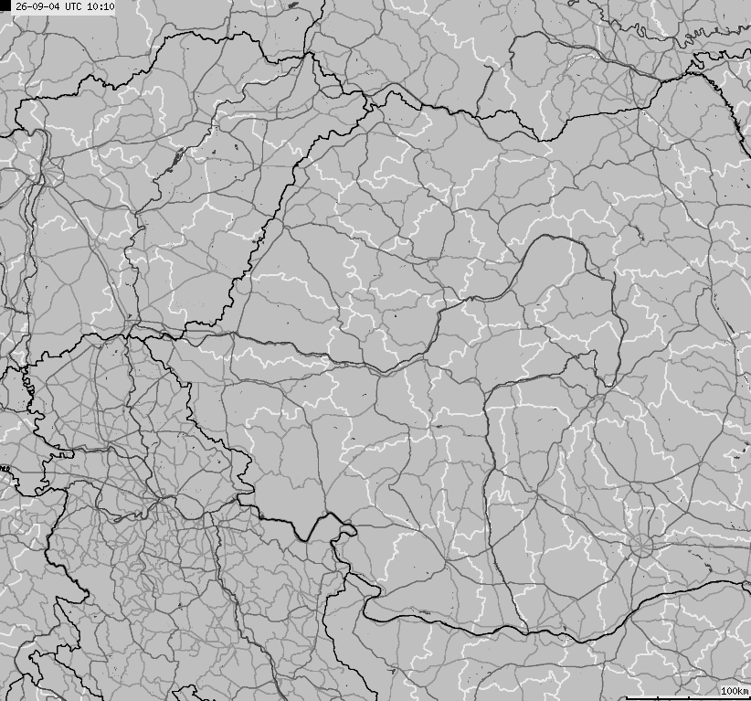 Mapa wyładowań atmosferycznych Bułgarii, Mołdawii, Rumunii