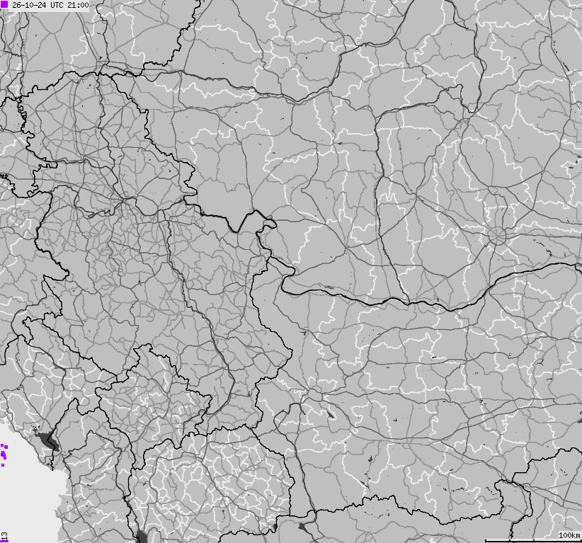 Mapa wyładowań atmosferycznych Bułgarii, Mołdawii, Rumunii