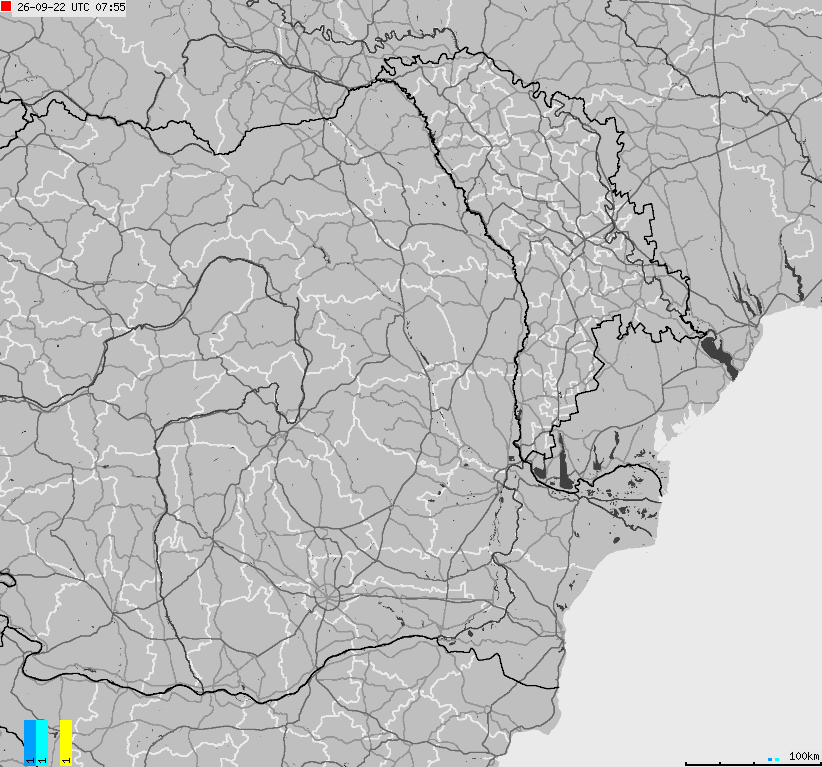 Map of lightnings Bulgaria, Moldavia, Romania