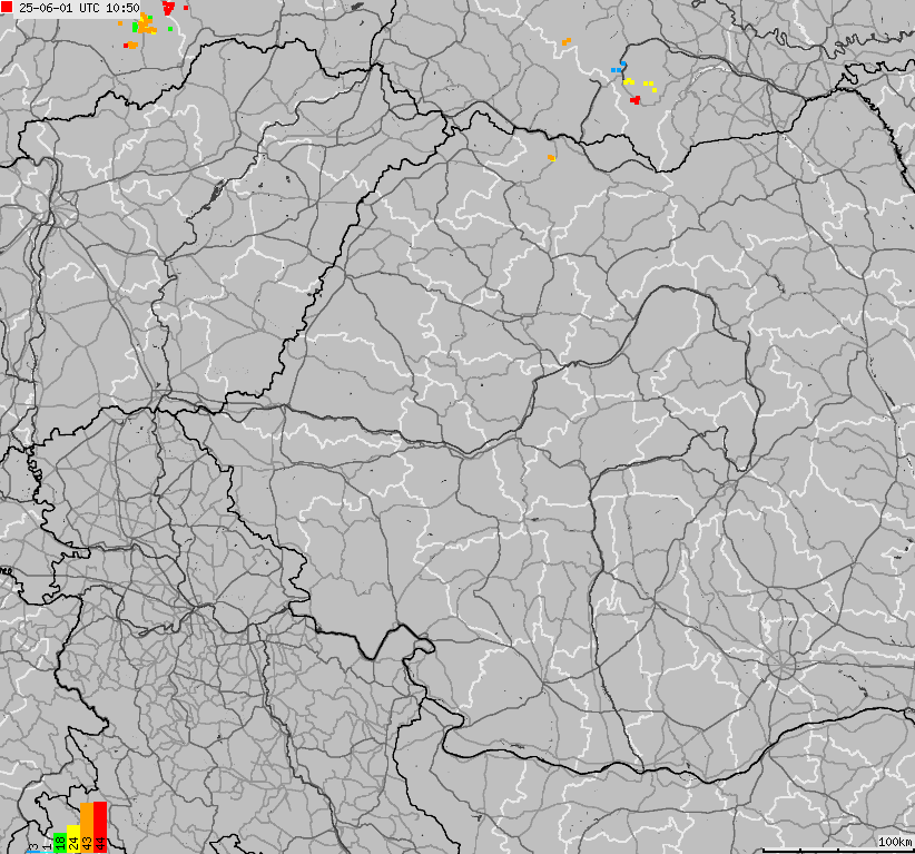 Map of lightnings Bulgaria, Moldavia, Romania