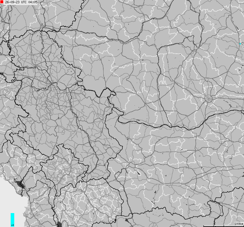 Mapa wyładowań atmosferycznych Bułgarii, Mołdawii, Rumunii