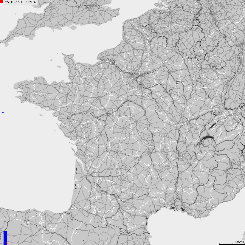 Map of lightnings France